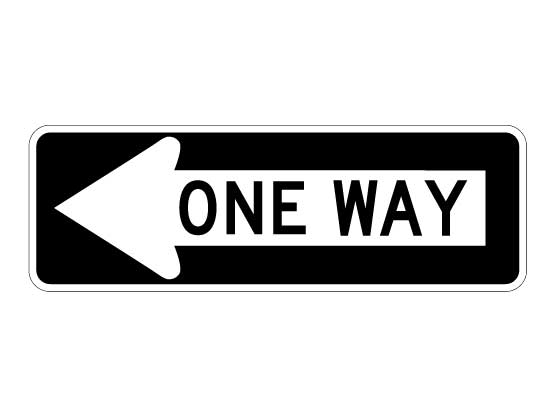 One Way Sign R6-1L