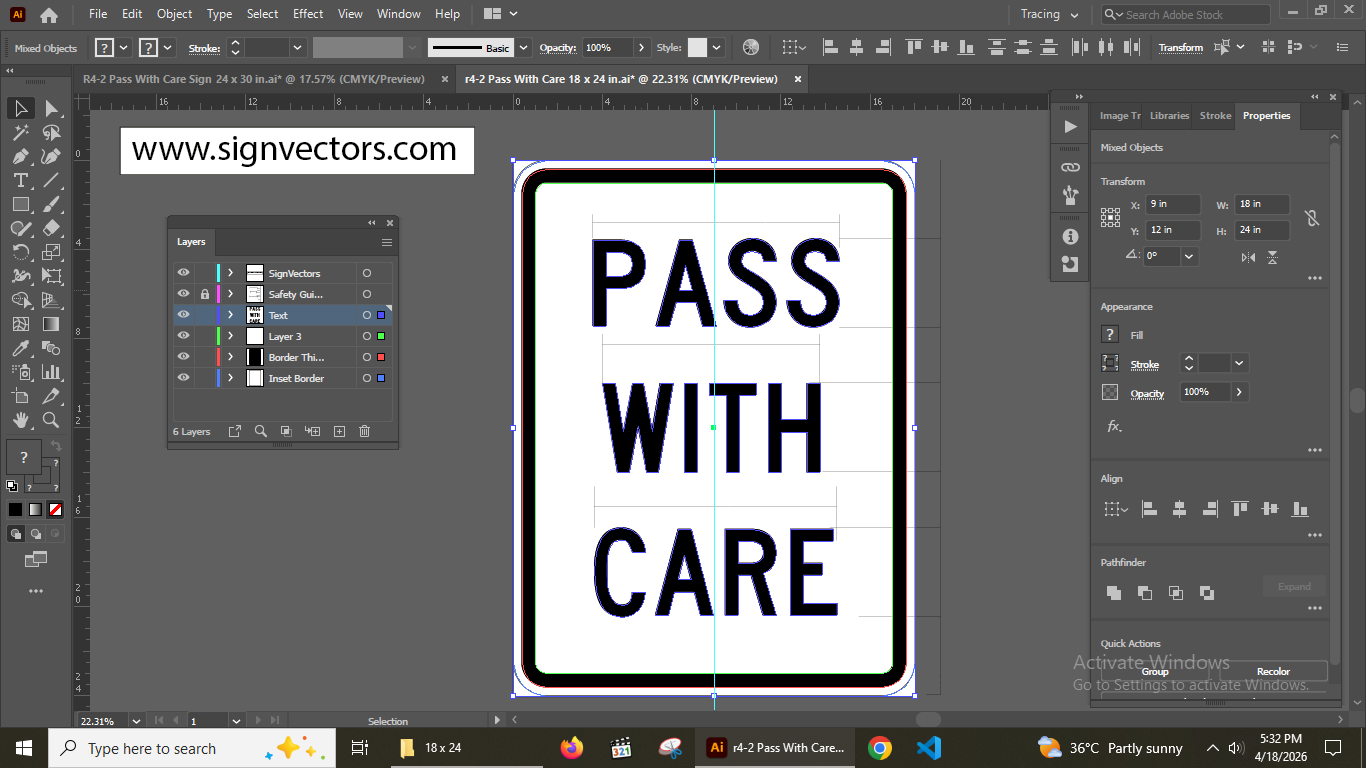 R4-2 Pass With Care Sign MUTCD Vector Preview showing official layout