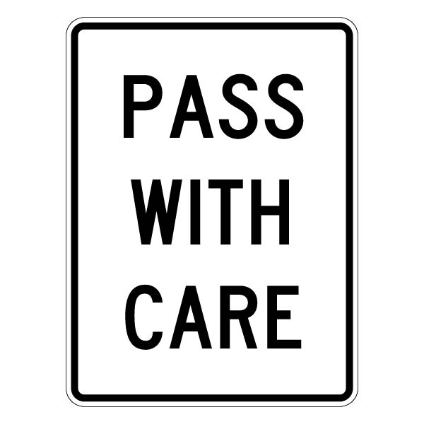 Pass With Care R4-2 road sign meaning and design