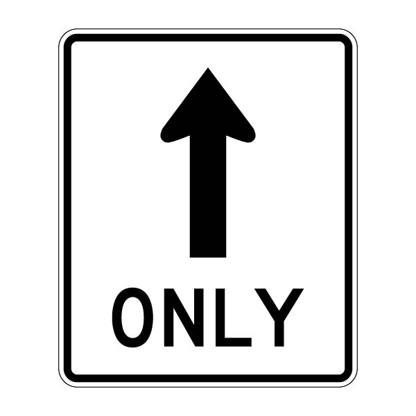 R3-5a Straight Ahead Only Sign - MUTCD Regulatory Traffic Sign 30x36 inch
