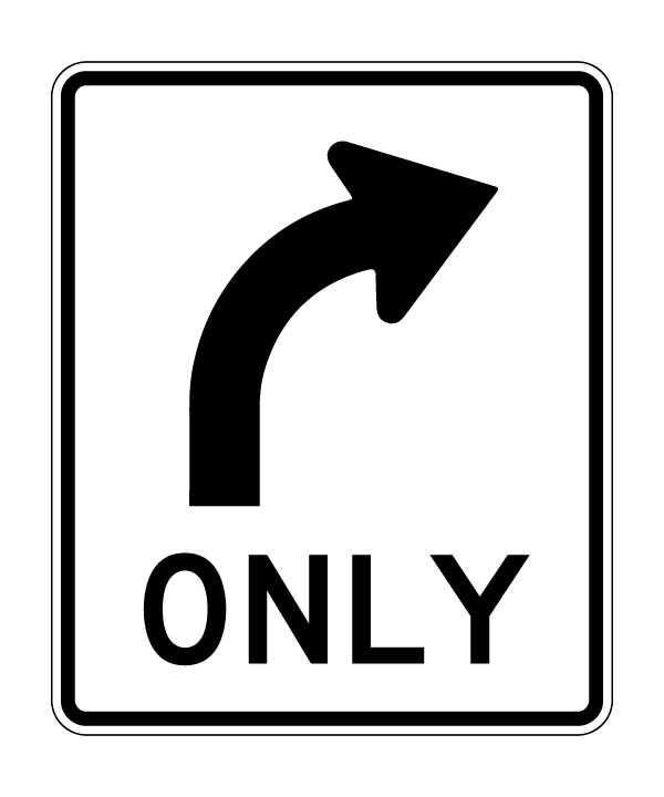 R3-5R Right Turn Only