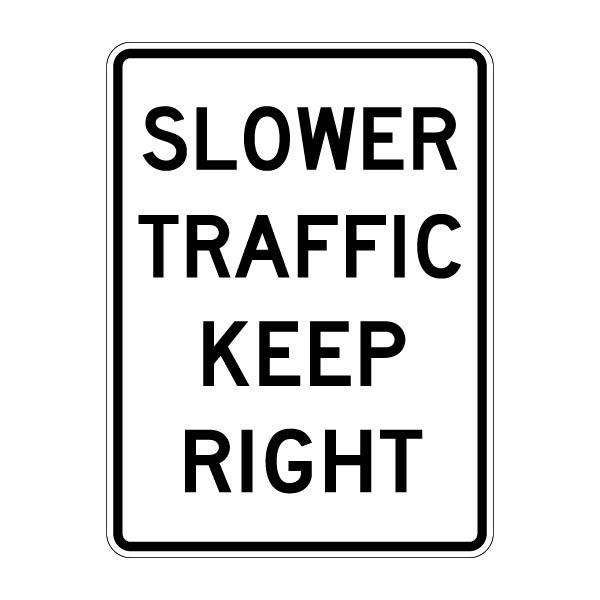 Slower Traffic Keep Right Sign R4-3