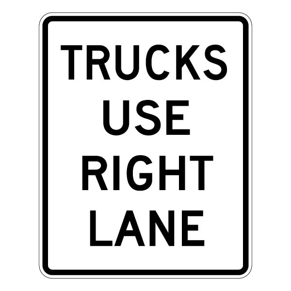 Truck Use Right Lane r4-5 Sign