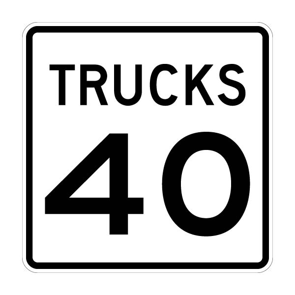 Trucks 40 sign R2-2